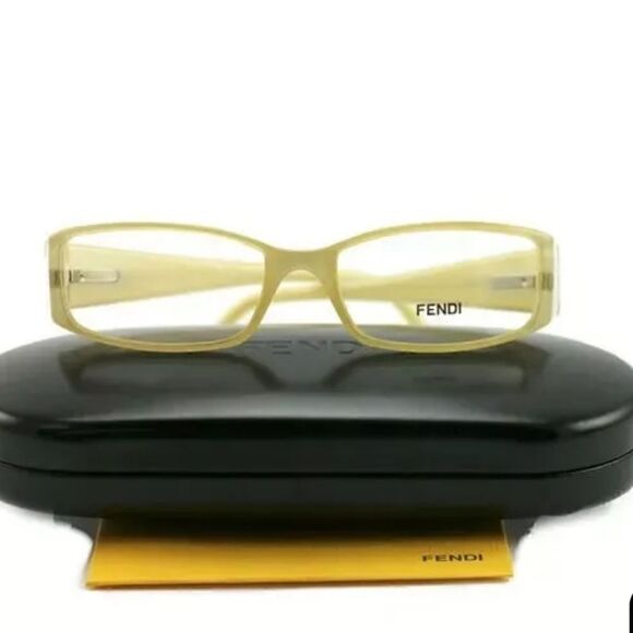 NEW FENDI WOMENS F817 269 BEIGE RECTANGULAR EYEGLASSES FRAMES 53 x 16 x 135